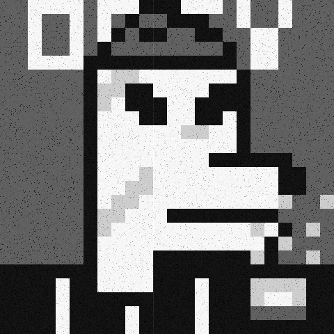 A pixel-art Ponk family member